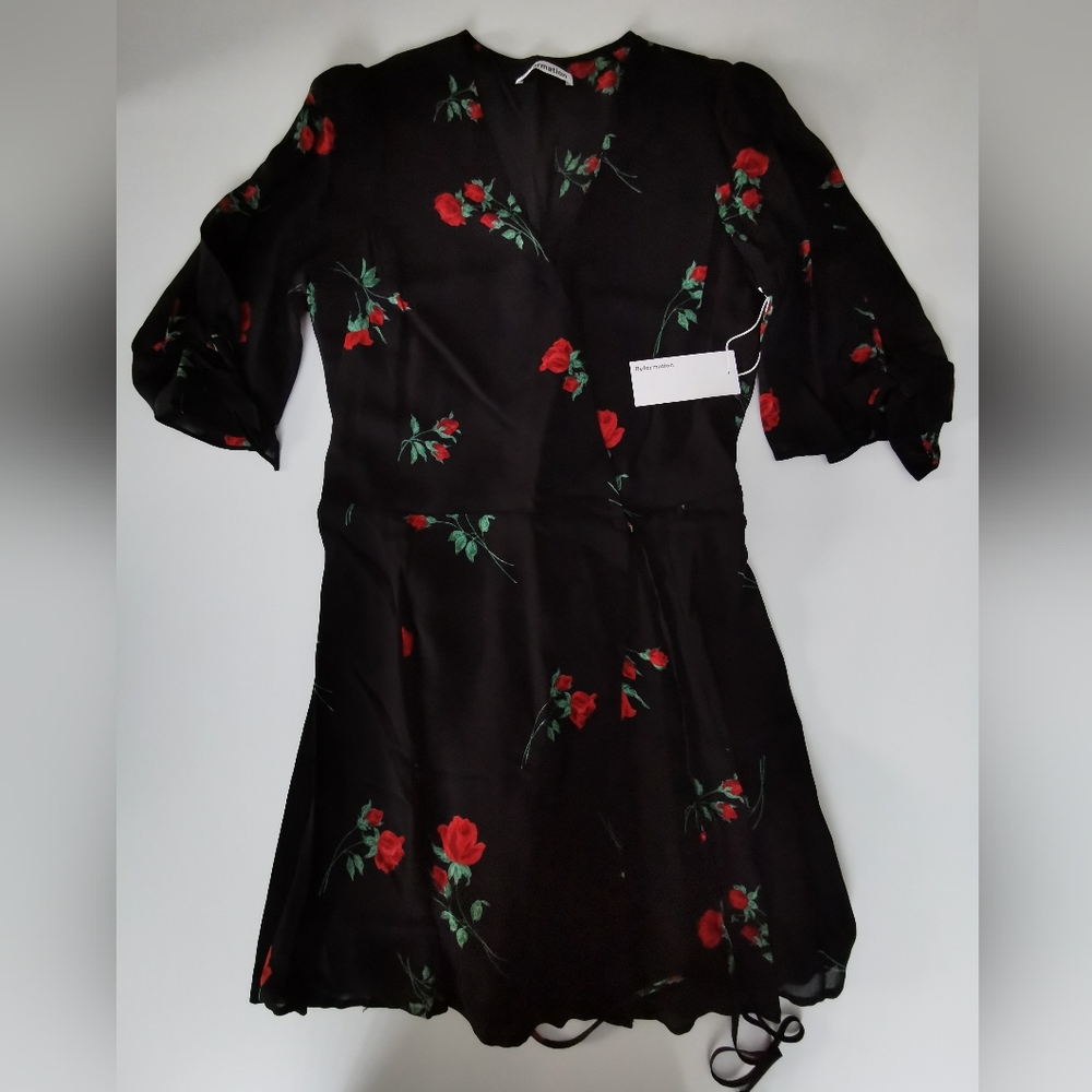 Reformation Sammy Dress Rochelle Short Sleeve Mini Wrap Dress
